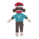 Teal Stuffed Sock Monkey Plush 8 Inch – Stylish Buddy With Happy Expression | Plushland