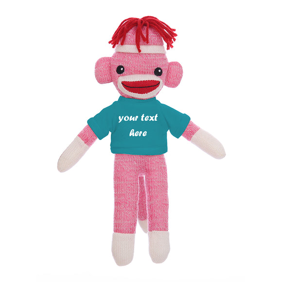 Teal Sock Monkey Plush Animal 8 Inch – Stylish Friend With Playful Form | Plushland