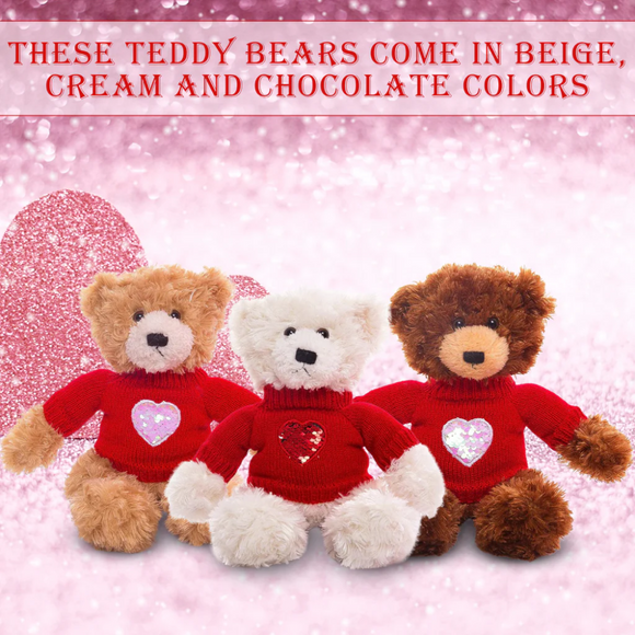 "Teddy bear sweater plush with love message and teddy bear heart – Plushland"