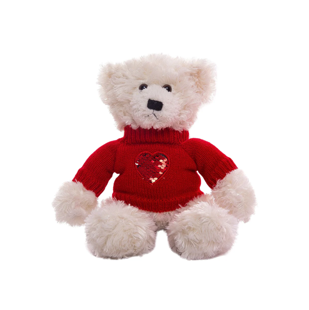 "Teddy bear sweater plush with love message and teddy bear heart – Plushland"