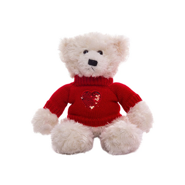 "Teddy bear sweater plush with love message and teddy bear heart – Plushland"