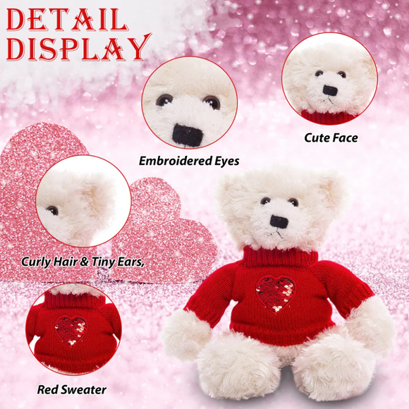 "Teddy bear sweater plush with love message and teddy bear heart – Plushland"