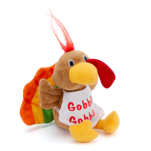Thanksgiving Turkey Stuffed Animal shown from the left-side angle