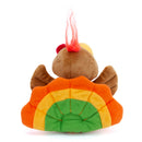 Thanksgiving Turkey Stuffed Toy in a back view featuring colorful tail feathers
