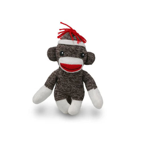 6" Standing Love Sockiez Assorted, Featuring Soft Fabric, Adorable Designs, and Brown Color by Plushland. 