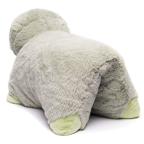 Back view of the Weighted Sloth Lap Pal plush companion