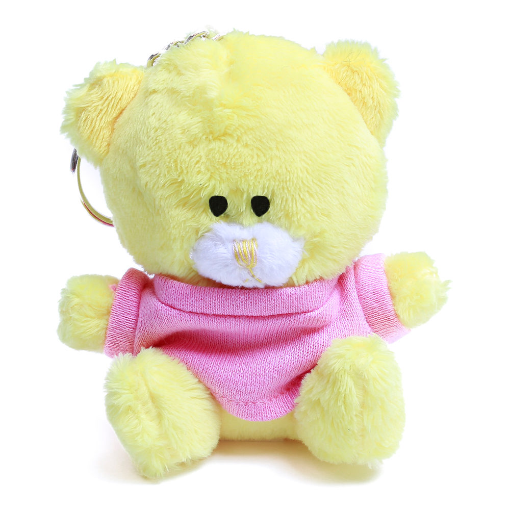 Yellow Qbeba Bear Keychain with Tee 4"