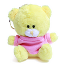 Yellow Qbeba Bear Keychain with Tee 4"-9