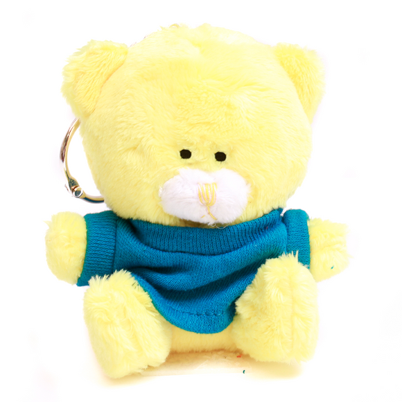 Yellow Qbeba Bear Keychain with Tee 4"