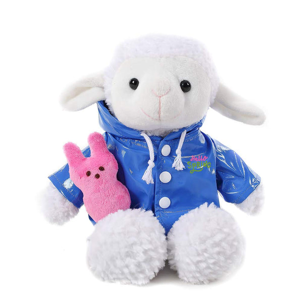 12" Easter Stuffed Animal with Bunny Carrot Soft Lovely Sitting Plush Toy with Raincoat