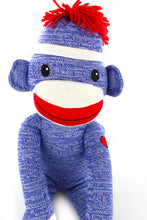 Sock Monkey Stuffed Animal Blue
