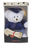 Plushland White Bear Plush Stuffed Animal for Graduation Day (Red Cap and Gown)