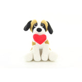 Plushland Cute Pawpals Puppy Dog Plush Stuffed Animal Girlfriend Toy Comes with Red Heart for Girls on Valentine's Day 8 inches