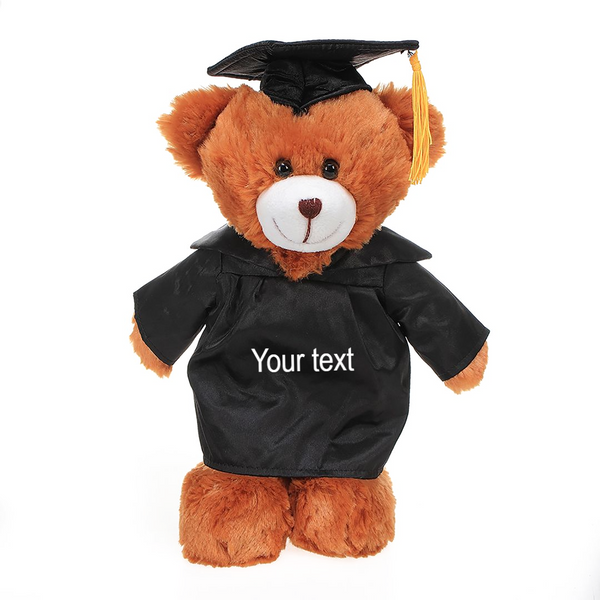 Graduation Brown Bear Plush 8"