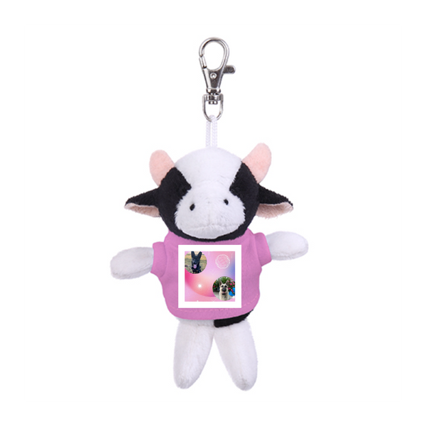 Soft Plush Cow Keychain with Tee