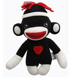 Sockiez Sock Monkey Baby Doll, With White Line Hat, Heart Logo in Front, A Best Mother’s Day Gift- Expressing in Color of Love