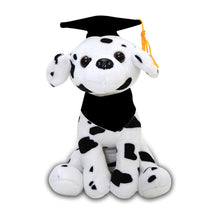 Plushland Cuddly Dog Toy, Customize Each Dog with Your School Logo on Its Black Bandana for Graduation Day