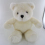 11-inch white Cuddly Bear Sitting made with soft plush material by Plushland