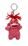 Plushland Adorable Sock Monkey With Vibrant Colors Of Love Sockiez Key Chain 4 Inches, Stuffed Animal Toy, Summer Party Favors Best Gift for Friends