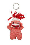 Plushland Adorable Sock Monkey With Vibrant Colors Of Love Sockiez Key Chain 4 Inches, Stuffed Animal Toy, Summer Party Favors Best Gift for Friends