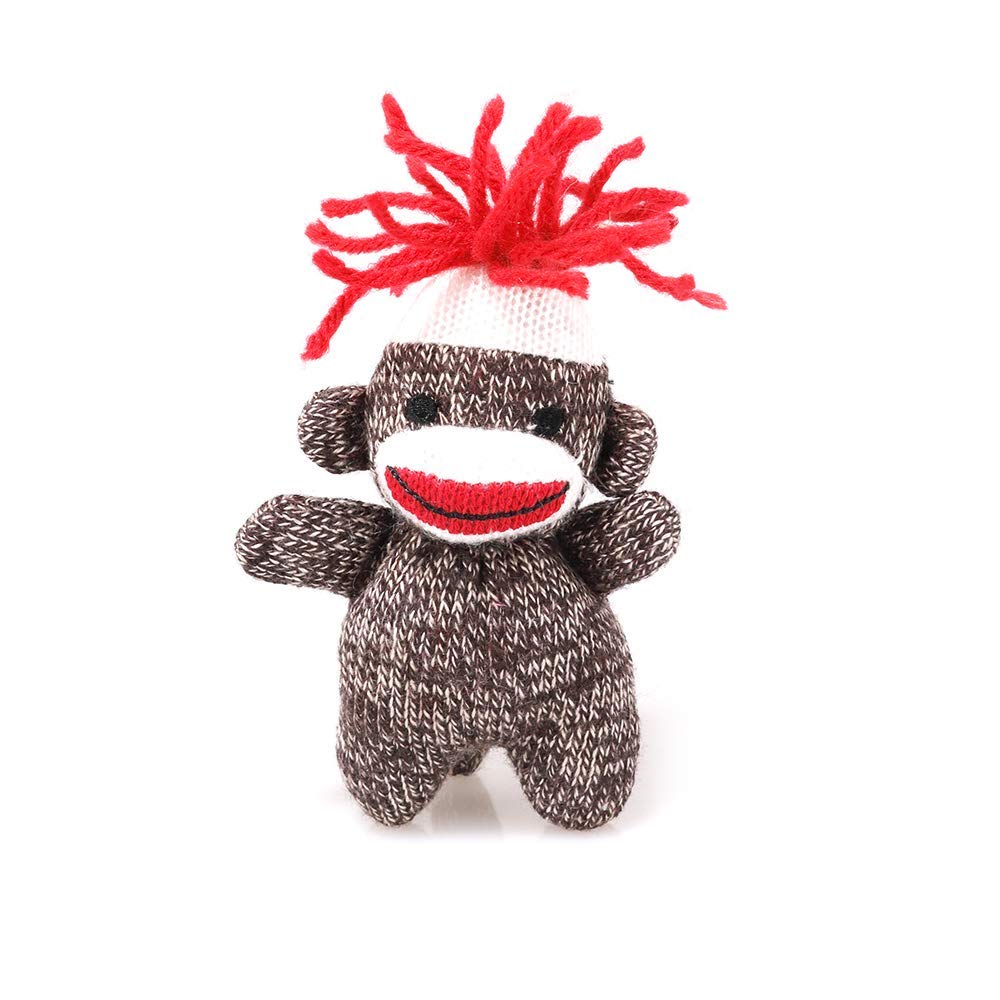 Plushland Stuffed Sock Monkey Keychain – Plush Sock Monkey Gift for kids and Adults – 24 Pack – 4 Inches.