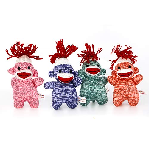 Stuffed Sock Monkey Keychains 4"