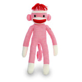 Sock Monkey Stuffed Animal 20" Pink