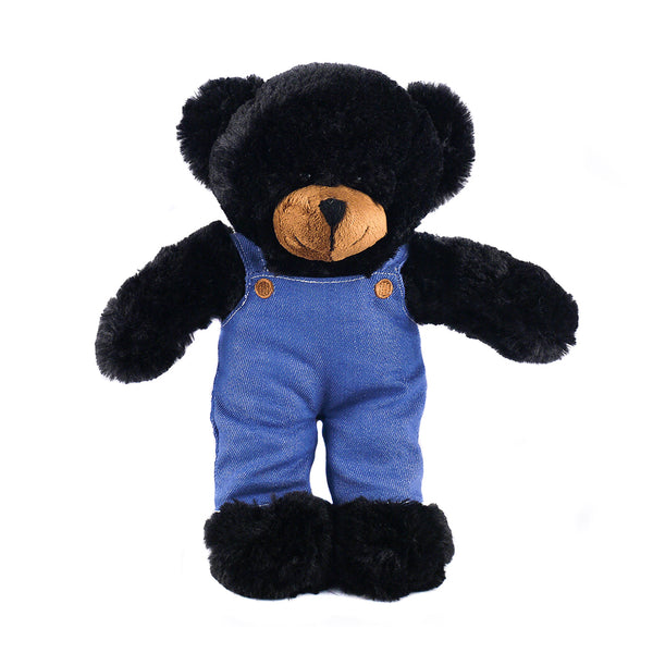 Stuffed Animal with Blue Jean Overalls Personalized12 Inches