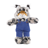 Plushland Stuffed Animal with Blue Jean Overalls Personalized Gift 12 Inch.