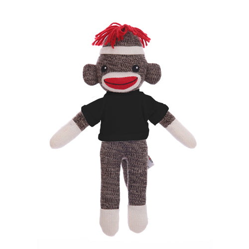 8" Brown Sock Monkey with Personalized Tee