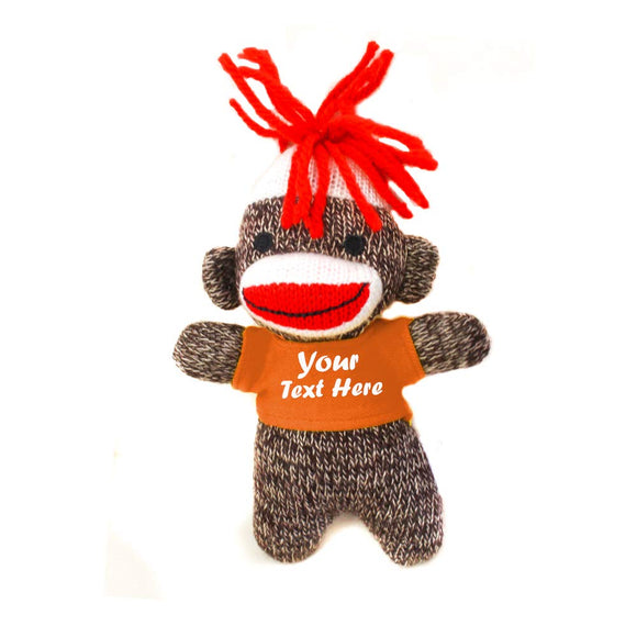 Green Sock Monkey Keychain 4"