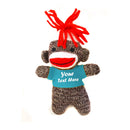 Green Sock Monkey Keychain 4"-6