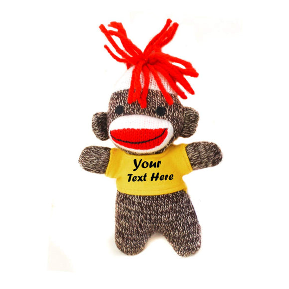 Green Sock Monkey Keychain 4"