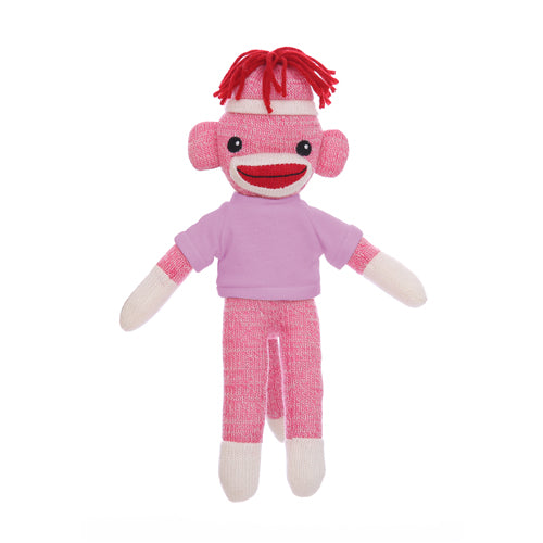 Pink Sock Monkey with Tee 8"