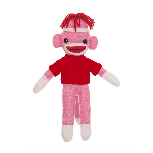 Pink Sock Monkey with Tee 8"