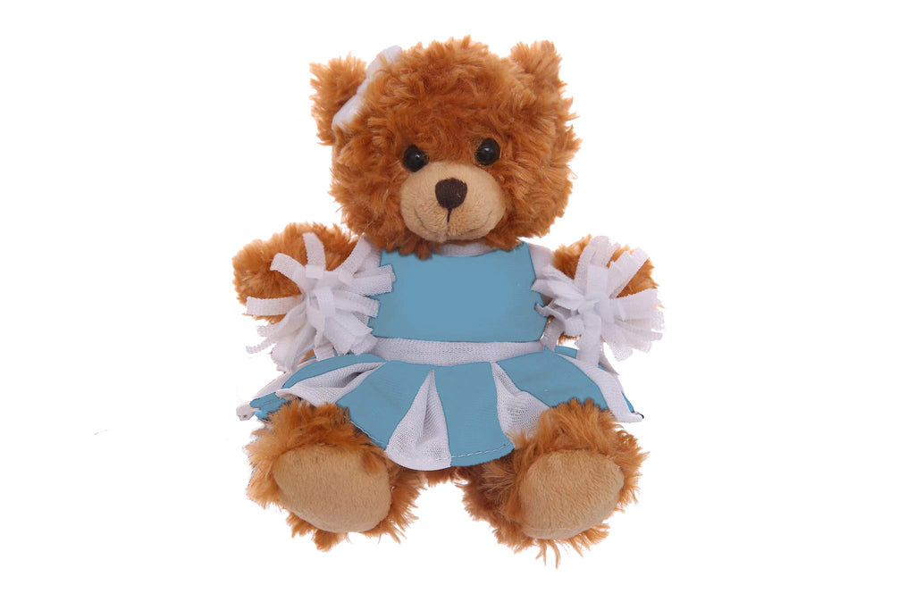 Plushland Mocha Cheer Bear 6 Inches, Stuffed Animal Personalized Gift - Custom Text on Outfit
