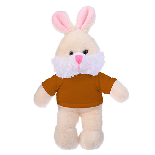 Standing Bunny with Dark Orange, Featuring a Cute T-Shirt and Soft Fur by Plushland.