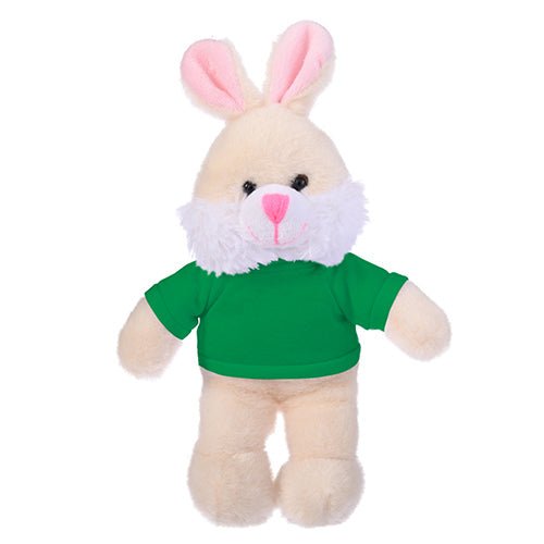 Standing Bunny with Kelly Green, Featuring a Cute T-Shirt and Soft Fur by Plushland.