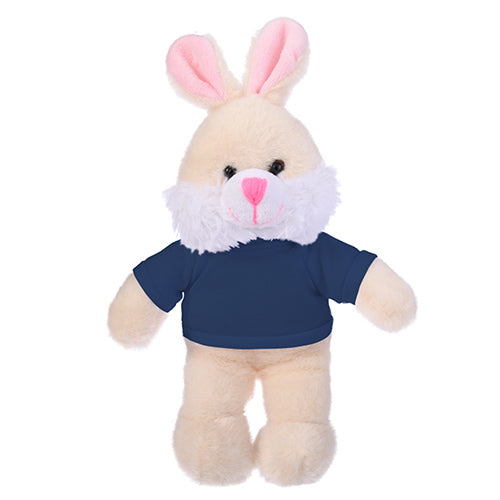 Standing Bunny with Navy-Blue, Featuring a Cute T-Shirt and Soft Fur by Plushland.