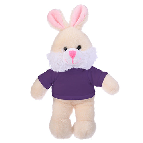 Standing Bunny with Dark Purple, Featuring a Cute T-Shirt and Soft Fur by Plushland.