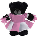 Soft Plush Stuffed Black Teddy Bear with Cheerleader Outfit