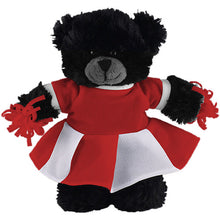 Soft Plush Stuffed Black Teddy Bear with Cheerleader Outfit