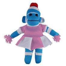 Blue Sock Monkey with Cheerleader Outfit