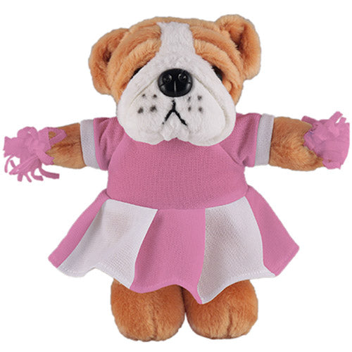 Soft Plush Stuffed Bulldog with Cheerleader Outfit