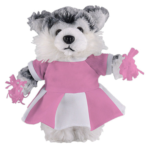 Soft Plush Stuffed Husky with Cheerleader Outfit