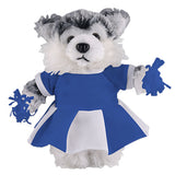 Soft Plush Stuffed Husky with Cheerleader Outfit