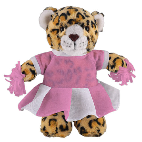 Soft Plush Stuffed Leopard with Cheerleader Outfit