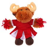 Soft Plush Stuffed Moose with Cheerleader Outfit