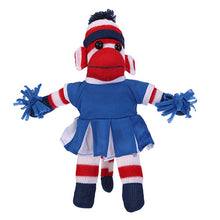 Patriotic Sock Monkey Plush in Cheerleader Outfit