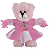 Soft Plush Stuffed Pink Teddy Bear with Cheerleader Outfit